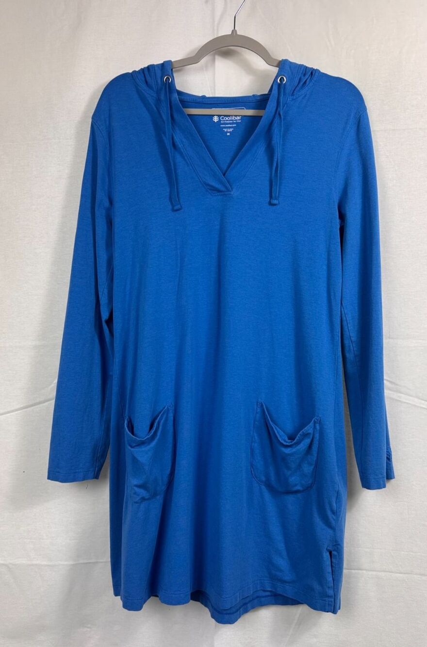 Coolibar Swim Cover Up Hoodie Dress, Women's Medium, UPF 50, Sun Protection
